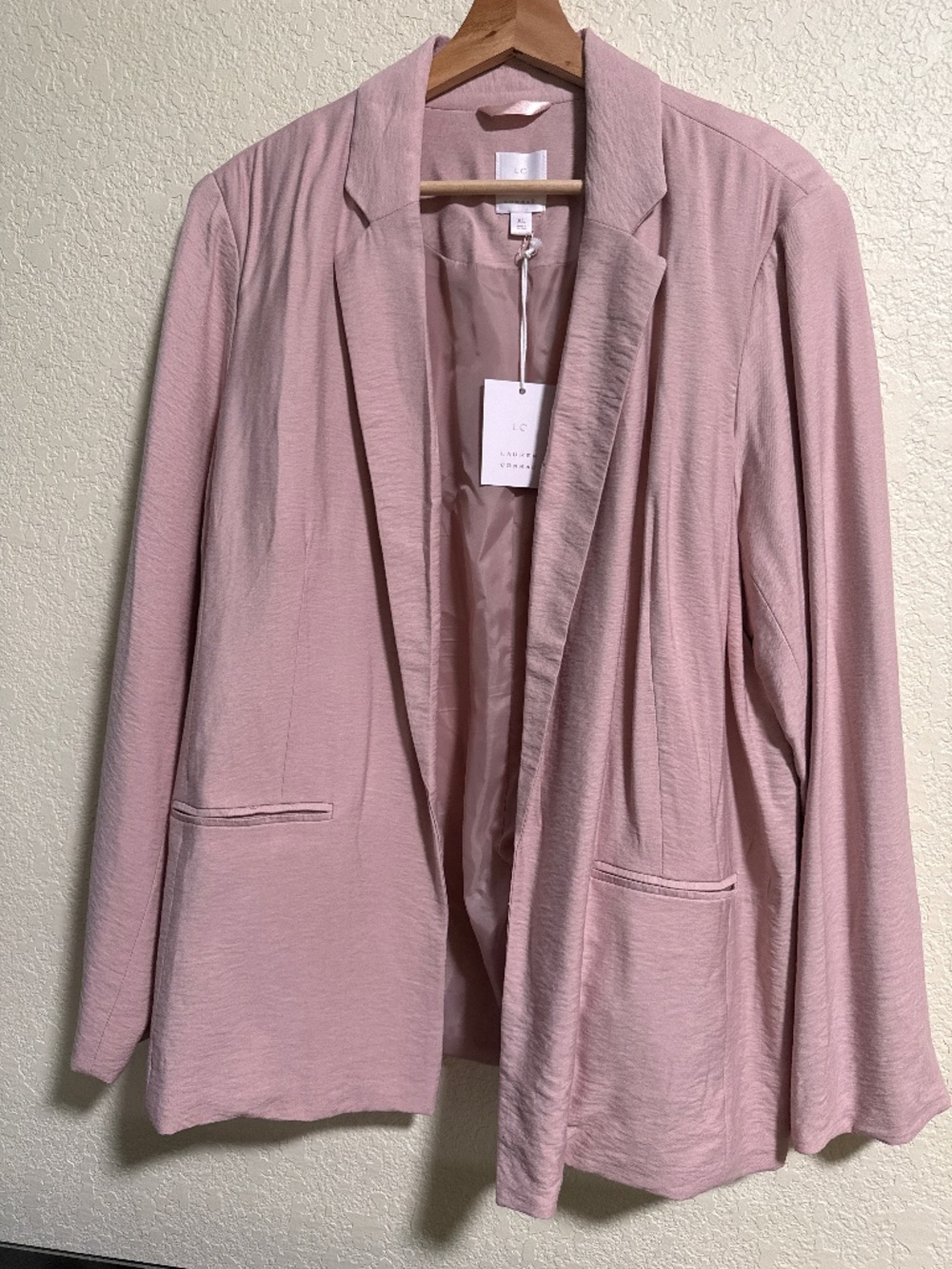 NWT Blush Pink Relaxed Open-Front Blazer